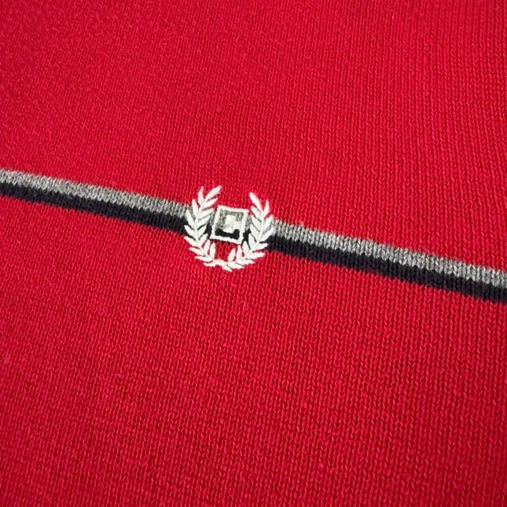 Chaps Red Crewneck Sweater Men’s L Cotton Knit Pullover Preppy Classic